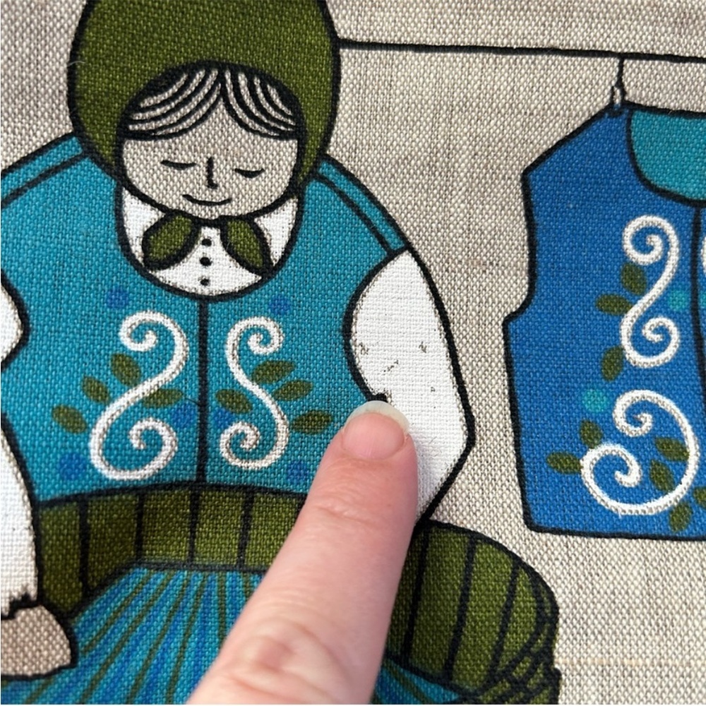 Vintage Mid-Century Swedish Scandinavian Folk Art Textile Wall Hanging by Ullas - Picture 7 of 8